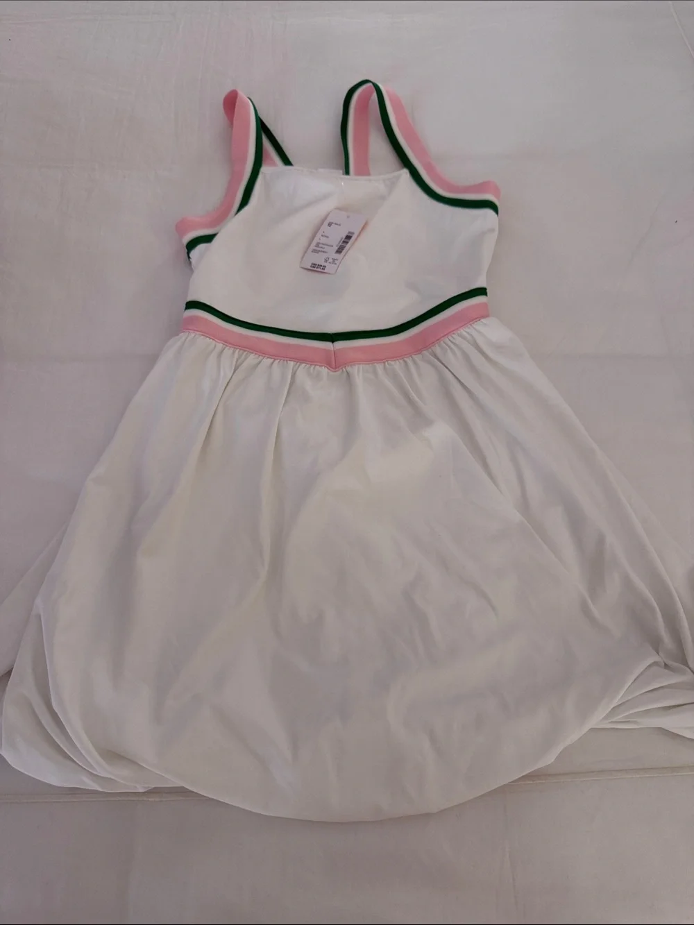 Gymboree White Athletic Dress with Pink and Green Trim